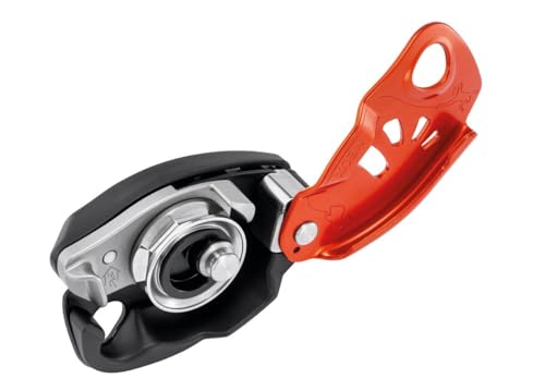 PETZL NEOX Rock Climbing Belay Device | With Cam-Assisted Blocking - color: Orange