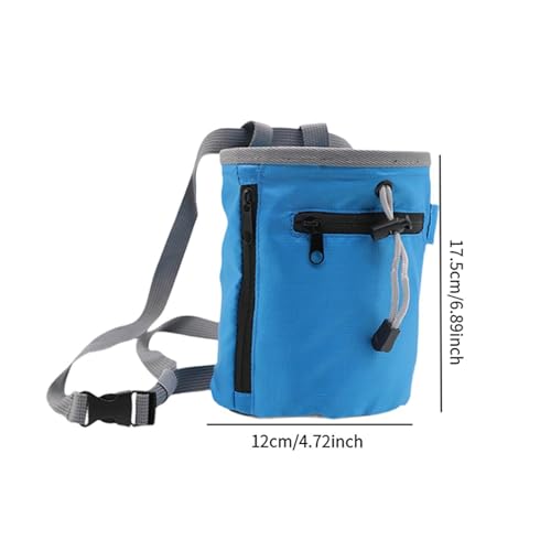 Chalk Bag for Rock Climbing Storage Pouch Practical Wear Resistant Waist Belt Chalk Carrier Bag for Weight Lifting Bouldering - color: Blue