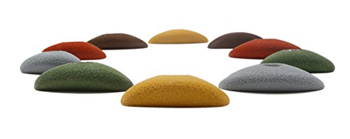 Atomik Rock Climbing Holds Set of 10 Bolt-On Oval Crimps Style 1 in Assorted Earth Tones
