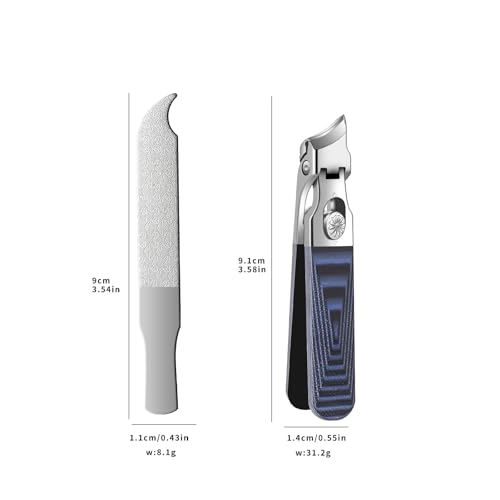 Wide Jaw Opening Anti-Splash Nail Clipper, Eagle Beak Beveled Nail Clippers，G10 Long Handle Angled Head Toenail Clippers for Thick Nails (Straight Blue B) - color: Straight Blue B