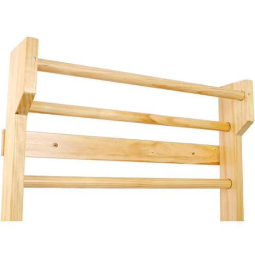 Swedish Ladder Wall Mounted Wooden Home Gym Exercise Ladder for Strength Training Stretching Gymnastics Physical Therapy Calisthenics Adults Kids