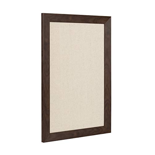 DesignOvation Beatrice Framed Linen Fabric Pinboard, 18x27, Walnut Brown - color: Walnut Brown, size: 18" x 1"