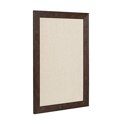 DesignOvation Beatrice Framed Linen Fabric Pinboard, 18x27, Walnut Brown - color: Walnut Brown, size: 18" x 1"