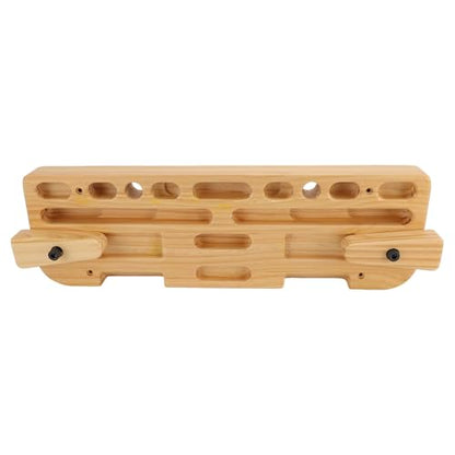 Training Hang Board, Solid Wood with Various Grip Holes, Enhanced Strength Exercise Compact Climbing Finger Wooden Hangboard with Adjustable Depths, Forearm Strengthener