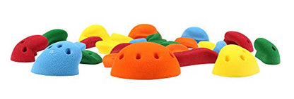 Atomik Rock Climbing Holds Set of 25 Screw-On Holds Style 2 in Assorted Bright Tones