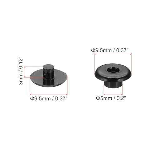PATIKIL M5x3mm Plastic Binding Post, 50 Sets Plastic Chicago Screws Binding Screw Rivet Post Press-on Buckle for Leather Scrapbook Photo Albums, Black - color: Black, size: M5x3mm