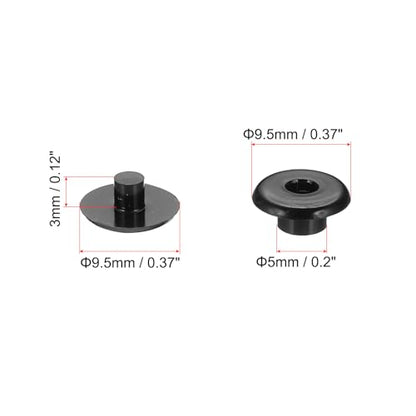 PATIKIL M5x3mm Plastic Binding Post, 50 Sets Plastic Chicago Screws Binding Screw Rivet Post Press-on Buckle for Leather Scrapbook Photo Albums, Black - color: Black, size: M5x3mm