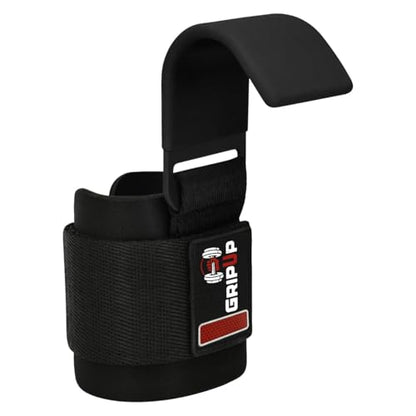 Weight Lifting Hooks – Heavy Duty Gym Straps for Deadlifts, Pull-Ups, Rows & Strength Training Secure Grip Support for Weightlifting, Powerlifting CrossFit Nylon & Neoprene Padding - color: Black