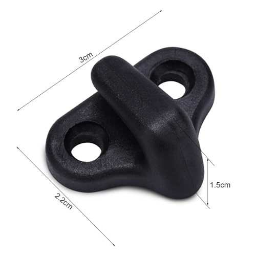 4 Black Double Hole Lashing Hooks for Kayak Canoe Boat with Stainless Steel Screws Boating Accessories Marine Gear Kayak Hardware