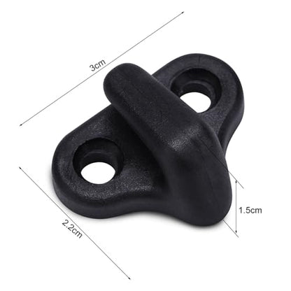 4 Black Double Hole Lashing Hooks for Kayak Canoe Boat with Stainless Steel Screws Boating Accessories Marine Gear Kayak Hardware
