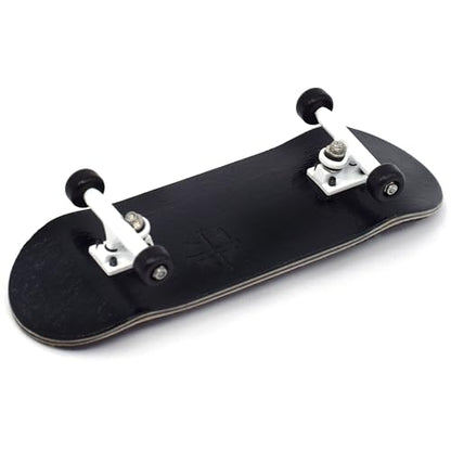 Teak Tuning 32mm Pro Fingerboard Complete - Fully Assembled with Pro Level Components - Pro Shaped Wooden Deck (32x97mm), UltraSpin Bearing Wheels, Prodigy Gen2 Trucks - The Monochrome