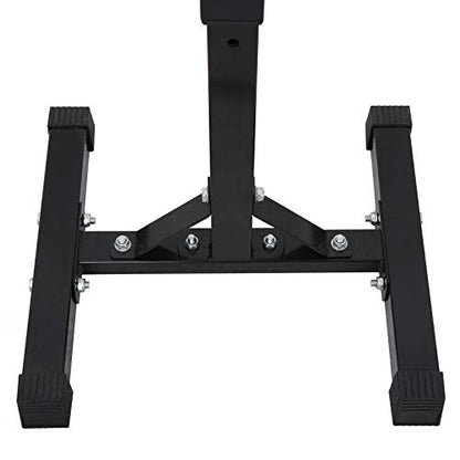 JupiterForce Adjustable Squat Rack Stands, Pair of Sturdy Steel Bench Press Rack, Barbell Rack, 40''-66'' 550lbs Max Load Portable Dumbbell Racks Stands for Home Gym, Black
