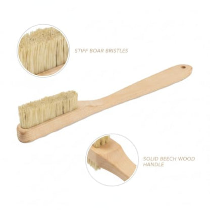 Versatile Climbing Brush for Gym Walls and Outdoor Rock - Boar Bristle Hold Care Tool with Beech Wood Handle (1 Pack)