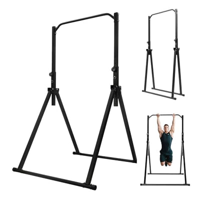 Pull Up Dip Station Foldable Pull Up Bar 5.74-7.55ft Height Adjustable Free Standing Workout Equipment Strength Training Machine for Gyms, Up to 440lbs
