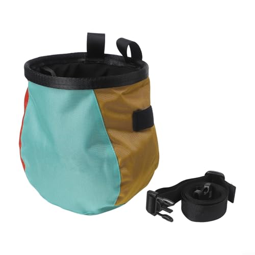 Climbing Chalk Bag, 420D Polyester with Soft Fleece Lining, Adjustable Belt for Rock Climbing and Pet Training, Large Capacity Bucket(blue)
