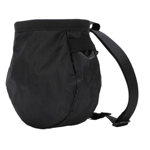 Fabater Chalk Bag for Rock Climbing, Water Proof Climbing Chalk Storage Bag with Adjustable Drawstring, Oxford Cloth Pockets with Fleece Lining, Black