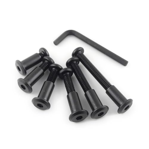 Black M6 Hex Drive Socket Cap Bolts Screws Kit,30-Sets Binding Post Screws Socket Cover Connecting Bolt Fixing Post Screw for Furniture Chair Crib Table Cabinets,M6x16mm/ 20mm/ 25mm/ 30mm/ 40mm/ 50mm - color: Black, size: Black-6sizes-35sets