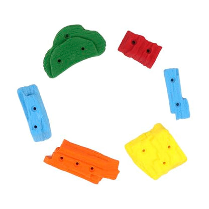 Atomik Rock Climbing Holds 6 Screw-On Small Sandstones in Assorted Bright Tones