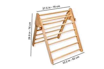 Climbing Montessori Medium Triangle | Montessori Climbing Triangle for Kids | Wooden Climbing Indoor Frame | Climbing Frame for Children & Toddler (Triangle) - style: Triangle-Wooden