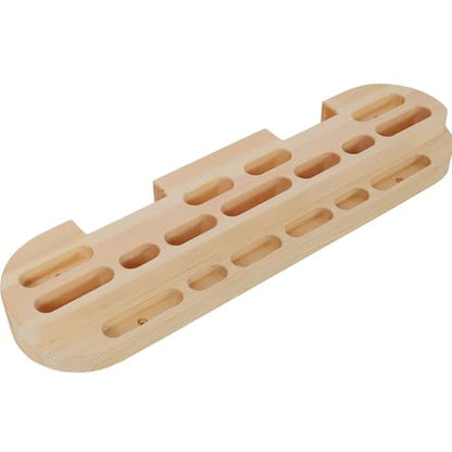 Wooden Climbing Hangboard Fingerboard Trainer for Rock Climbing Grip Strength Training, Wall Mounted Forearm Exerciser with Multiple Holds for Home Gym Workout