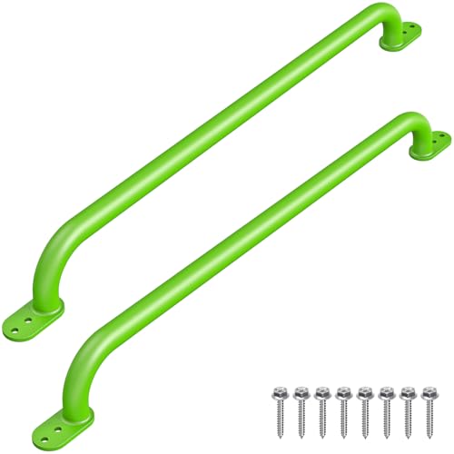 Dolibest 42 Inch Metal Safety Handles, Playground Ladder Handle, Metal Grab Handles for Kids Playhouse, Treehouse, Rock Climbing Wall, Swing Set Accessories, Indoor & Outdoor Use (2PCS)-Green - color: D: Green-42 Inch-2pcs