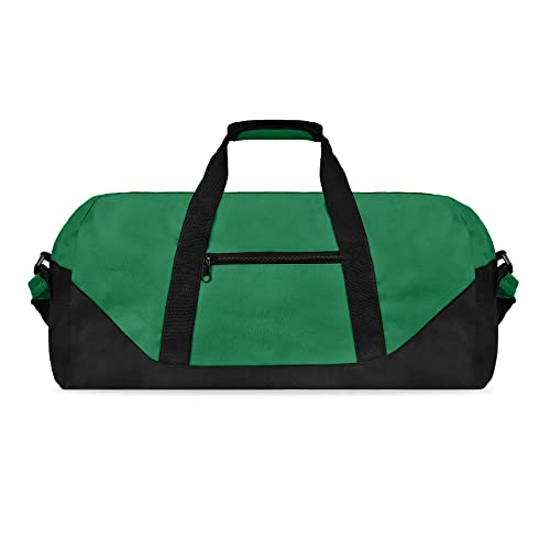 21" Large Duffle Bag with Adjustable Strap - color: Dark Green