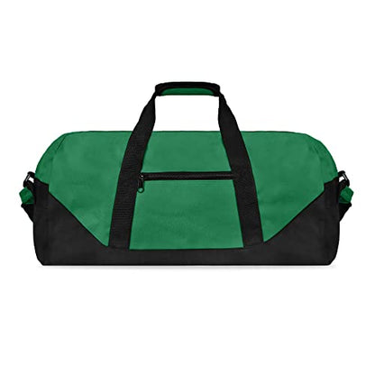 21" Large Duffle Bag with Adjustable Strap - color: Dark Green