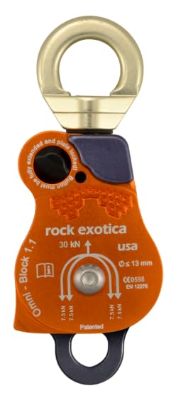 Rock Exotica Omni-Block Swivel Pulley – High-Strength Swivel Pulley with Sideplate Access for Rigging – Made in The USA - style: 1.1" Double