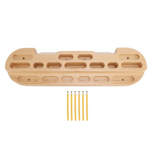 RiToEasysports Wooden Climbing Fingerboard, Portable Hangboard for Rock Climbing Training with Finger Holes Varying Lengths Depth
