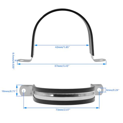 Rubber U Clamps,Two Hole U-Tube Strap Clamp Set,SAFYY EPDM Rubber Cushioned Insulated Clamp Rubber Lined Mounting U Brackets,U Shaped Pipe Tube Wire Clamps Clips Conduit Clamps (M42|1-5/8",15PCS) - size: M42|1-5/8",15PCS