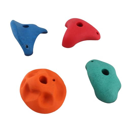 Climbing Holds Colorful Resin Fiber Diverse Shapes for Childrens Rock Wall, 5-Pack Set for Outdoor Play
