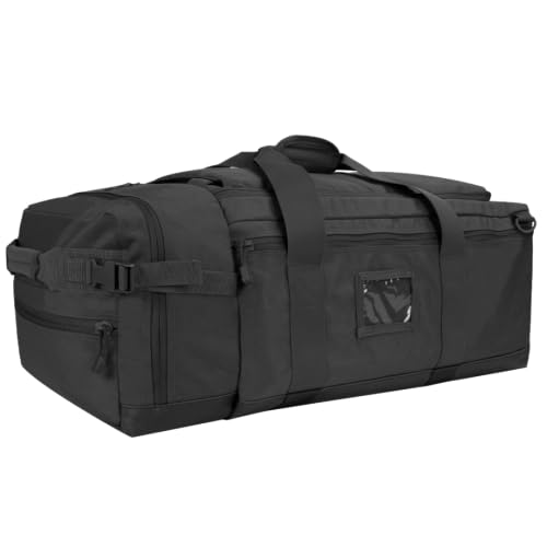 Condor Colossus Duffel Bag - 3 in 1 Rugged Tactical Gear Bag - Backpack/Duffle/Shoulder - Lightweight Multicompartment with 52L Storage (Military, Outdoors, First Responders) - color: Black