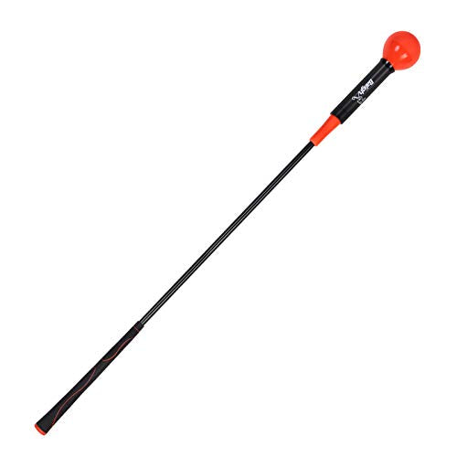 Golf Swing Trainer Aid 48"/40" Warm-Up Stick for Strength Flexibility Tempo Training Golf Practice Aid with Weighted Head Swing Corrector for Men Women - color: Red, size: 40"