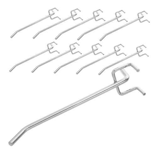 Zerodeko 12pcs Pegboard Organizer Hooks for Tools with Pitch Heavy Duty Pegboard Hangers for Garage Workshop Supermarket Shelf Household Storage and Wall Hanging Board