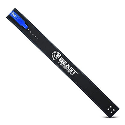 Beast Power Gear Weight Lifting Belt Lever Buckle 10MM 13MM Thick & 4 Inches Free Strap Weightlifting, Powerlifting, Deadlifts, Squats Men Women - color: Black/Blue, size: Small
