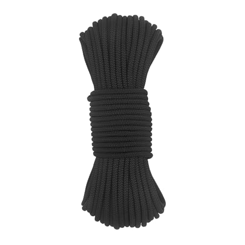 Static Climbing Rope 6mm Accessory Cord Rope,for Arborist Tree, Mountaineering, Sailboat Rope,Dock Lines,Hauling Dragginge - color: Black, size: 165 ft