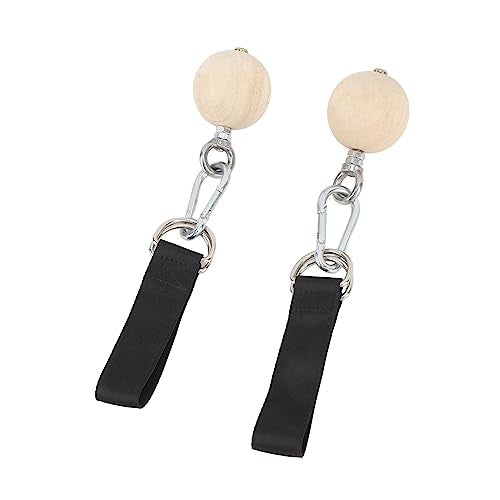 ZJchao Pull Up Ball, Pull Up Grips Pull Up Training Hanging Ball 2PCS Pull Up Ball Stainless Steel and Pine Climbing Holds Pull Up Power Training Ball with Hook for Health and Fitness