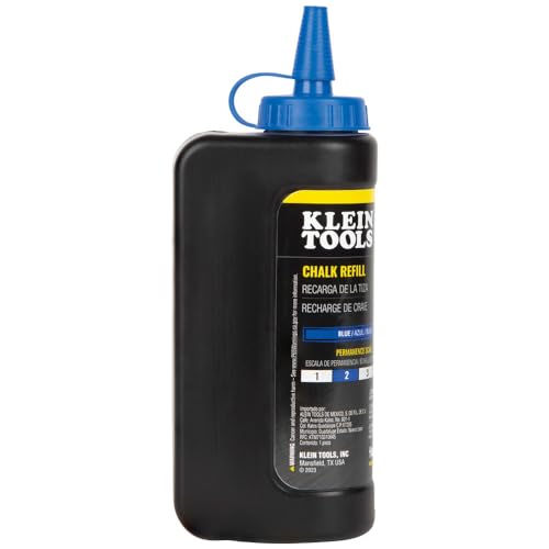 Klein Tools CHLK14B Marking Chalk Refill, High-Visibility Blue, 14-Ounce Squeeze Bottle, Water and Fade Resistant Chalk - color: Blue, style: Cartridge Refill