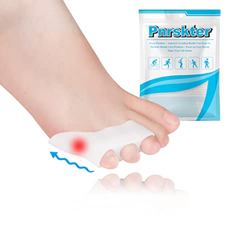 Pnrskter Pinky Toe Separator, 10Pcs Triple Gel Toe Protectors | Little Pinky Toe Spacer for Overlapping Toe, Curled Pinky Toes Separate and Protect, Relief from Friction
