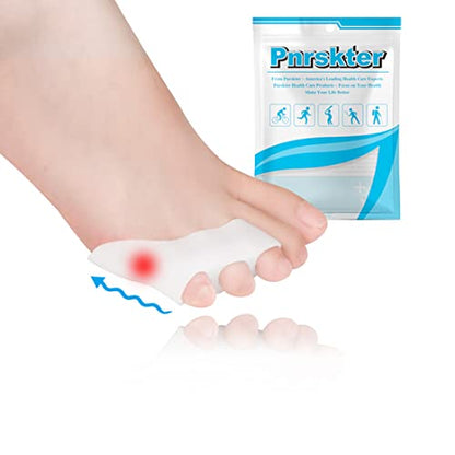 Pnrskter Pinky Toe Separator, 10Pcs Triple Gel Toe Protectors | Little Pinky Toe Spacer for Overlapping Toe, Curled Pinky Toes Separate and Protect, Relief from Friction