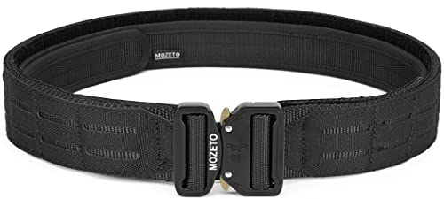 MOZETO Molle Battle Belt, 2" Battle Belts Tactical War Combat Quick Release Law Enforcement Duty Belts for Men - color: Black, size: Medium