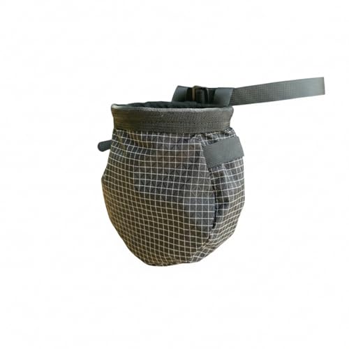 Climbing Chalk Bag with Drawstring Closure - Lightweight Waist Pouch for Rock Climbing, Bouldering & Gym Training (6.7 Inch Opening) - color: Black