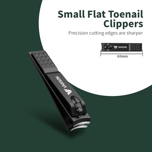 German Nail Clippers for Men, VANWIN Nail Clipper Set (4-Pack) Ultra Sharp Matte Stainless Steel Fingernail & Toenail Clippers with Glass Nail File, Nail Cutter Stocking Stuffers for Men Women Black