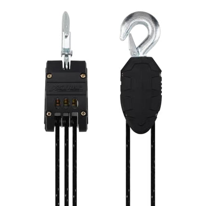 XSTRAP 5:1 Block&Tackle Pulley System Rope Hoist, 50 Ft, 2000 LBS Black | Heavy-Duty 2000 LBS Breaking Strength with 2PK Soft Loops, Pulley Hoist bearing metal wheels for Lifting Heavy Objects - color: Upgraded Reflective Black