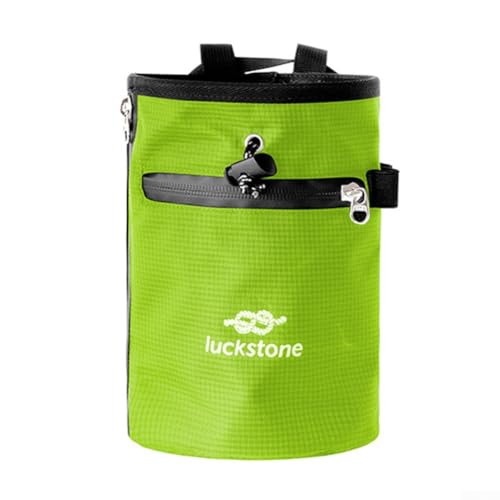 Climbing Chalk Bag for Rock Climbing and Weightlifting, Anti-Leak Magnesium Powder Bag with Drawstring, 420D Oxford Gym Chalk Bucket with Belt(Red) - size: Red