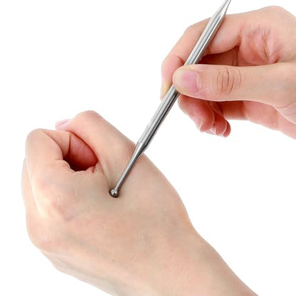 Ymapinc Acupuncture Pens, Reflexology Tools for Face Body Muscle Relax Trigger Point Massage Fascia Tool, Pressure Release for Feet Legs Arms Shoulders Neck Back - Stainless Steel