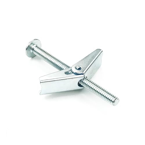 HASWARE Toggle Bolt Zinc Plated Steel and Wing Nut for Hanging Heavy Items on Drywall 1/4x3” (8 Pack) - size: 1/4x3” (8 Pack)