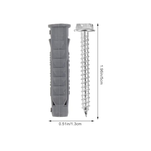 Housoutil 6pcs Self-Tapping Carbon Steel Screws with 6pcs Plastic Drywall Anchors Expansion Wall Mounting Kit for LCD Tv Brackets and Air Conditioner Hangers, Versatile Hollow-wall Fasteners