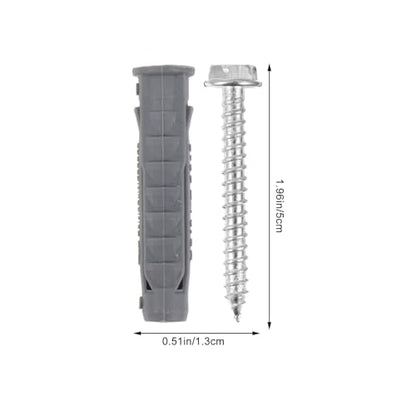 Housoutil 6pcs Self-Tapping Carbon Steel Screws with 6pcs Plastic Drywall Anchors Expansion Wall Mounting Kit for LCD Tv Brackets and Air Conditioner Hangers, Versatile Hollow-wall Fasteners