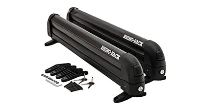 Rhino-Rack Carrier for Skis, Snowboards, Fishing Rods, Paddles, Skateboards, Water Skis, Wakeboard & More, Universal Mounting, Easy to Use, Locking, Lightweight & Heavy Duty, Suitable for All Vehicles - style: 20 Inch (4 Skis / 2 Snowboards / 1 Wakeboard)